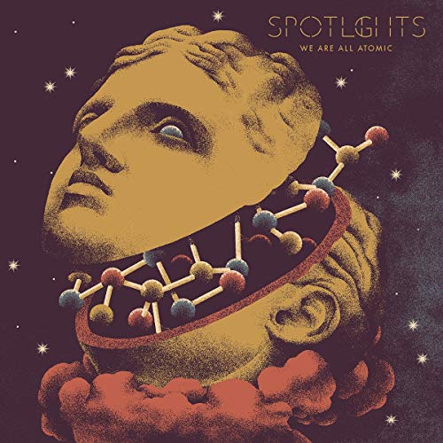 CD cover: classical bust with an open mouth revealing atomic structures.
