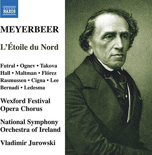 CD cover featuring a black and white portrait of Giacomo Meyerbeer.