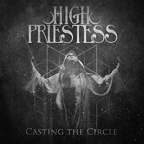 Album cover: hooded figure with arms raised, geometric circle design.