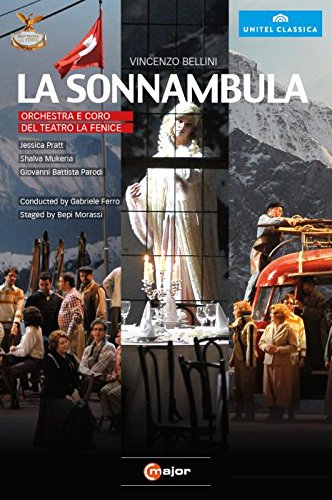 DVD cover for "La Sonnambula" featuring a scene with a woman on a table.