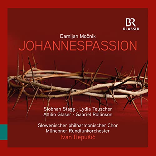 CD cover for “Johannespassion” by Damian Mocnik, featuring a crown of thorns.