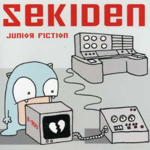 "Sekiden Junior Fiction CD cover featuring a cartoon character and electronic equipment."