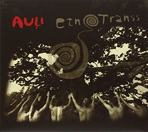"Album cover with people reaching for a tree, spiral design above."