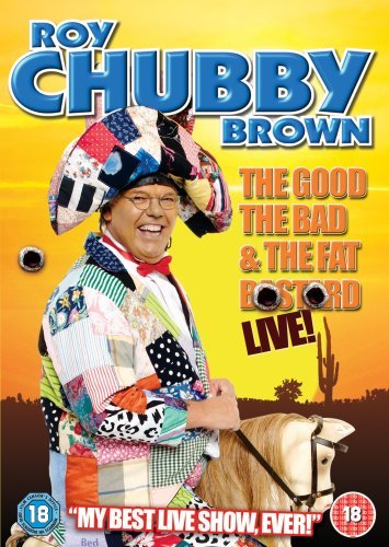 DVD cover featuring comedian Roy Chubby Brown in colorful patchwork clothing.