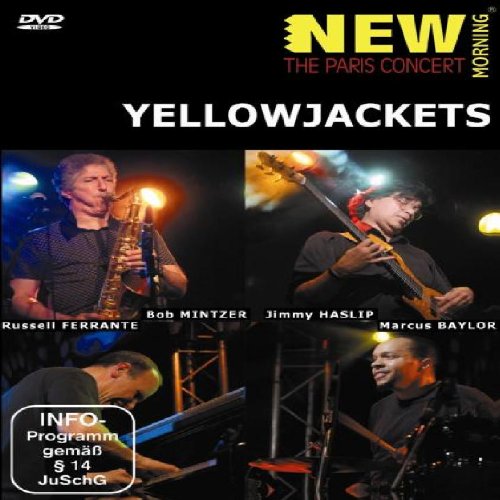 DVD cover for Yellowjackets’ “The Paris Concert” featuring musicians onstage.