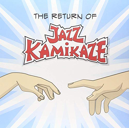 Album cover for “Jazz Kamikaze” with hands reaching towards each other.