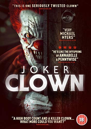 DVD cover for horror film "Joker Clown" featuring a menacing clown face.