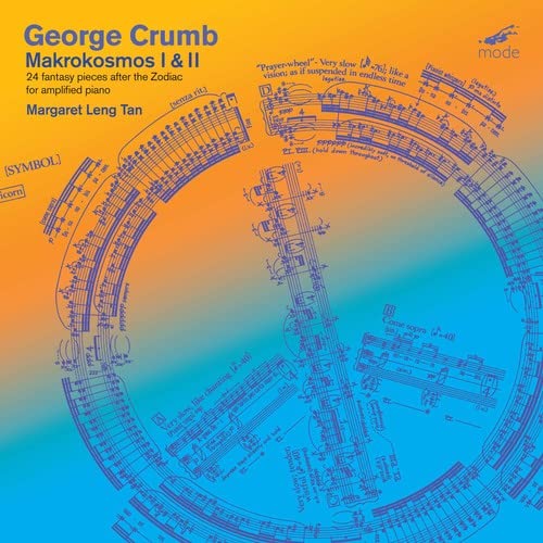 CD cover featuring musical scores in a circular, colorful design.