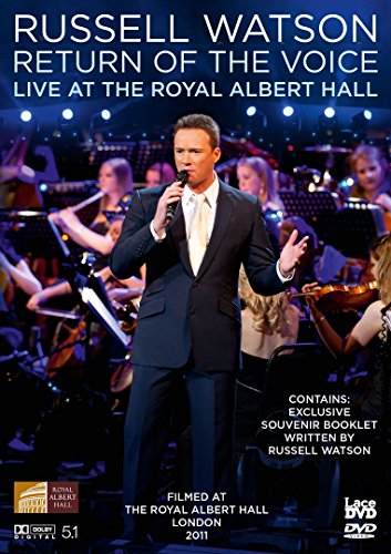 Russell Watson singing with an orchestra on a DVD cover.