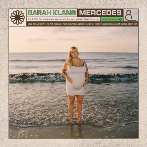 Album cover for Sarah Klangās āMercedesā featuring a pregnant woman at the beach.