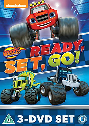 Blaze and the Monster Machines DVD cover featuring three monster trucks.