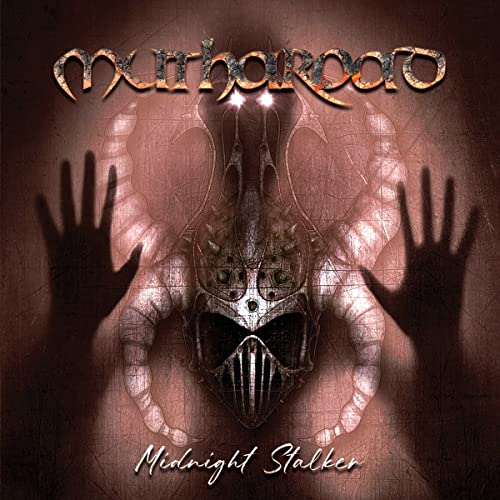 CD cover for "Midnight Stalker" featuring a dark, armored figure and hands.
