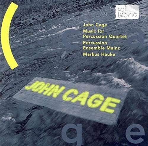 CD cover for John Cageās āMusic for Percussion Quartetā with abstract art.
