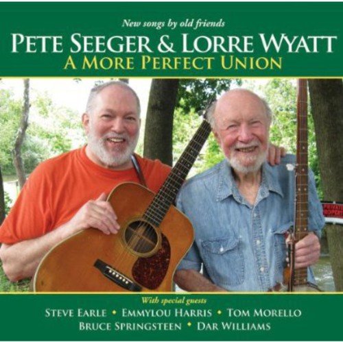 "Album cover with two older men holding guitars, green background, white and yellow text."