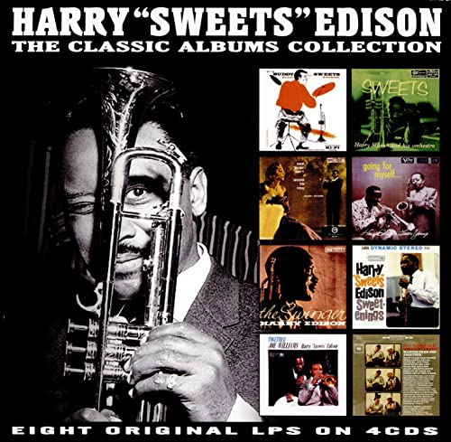 Album cover for Harry “Sweets” Edison’s 4CD collection, featuring him with a trombone.