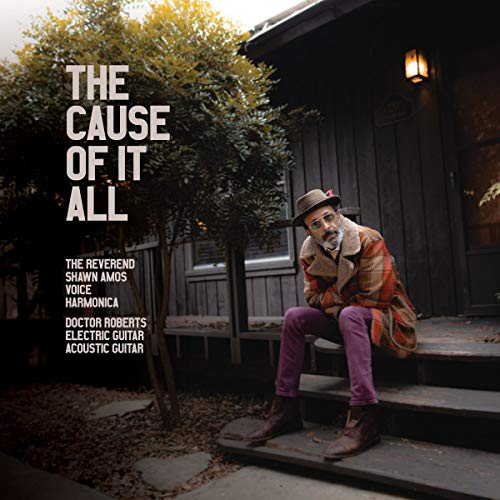 CD cover featuring Reverend Shawn Amos in a hat, leaning on steps.