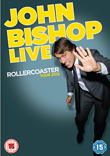 DVD cover featuring John Bishop in a suit, waving, with bold yellow title text.