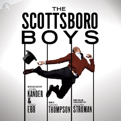 CD cover for "The Scottsboro Boys" featuring a man in a suit mid-kick.