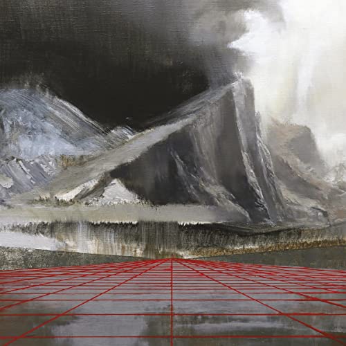 CD cover: abstract painting of mountains and a red grid.