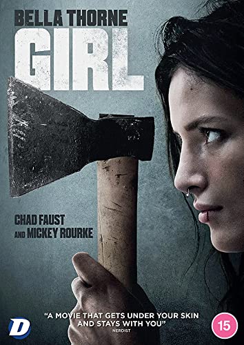 DVD cover for "Girl" featuring Bella Thorne and a hand holding an axe.