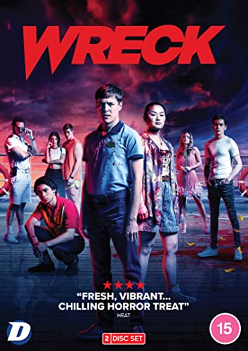 DVD cover for “Wreck” featuring a group of young people looking concerned.