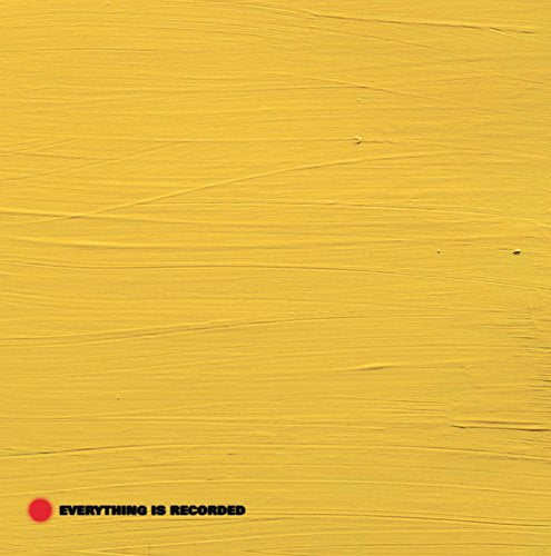 Yellow textured background with red circles and album title text.