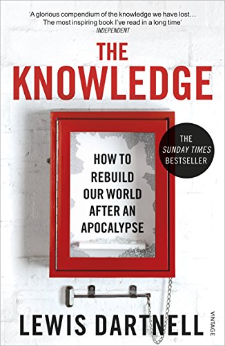 The image depicts a book cover with a red-framed glass panel. Alt text: Book cover with red-framed glass panel and bold red title.