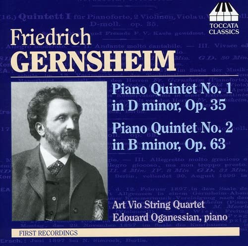CD cover for Friedrich Gernsheim piano quintets, featuring a portrait.