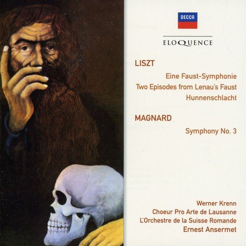 CD cover with painting of man and skull, and text on beige background.