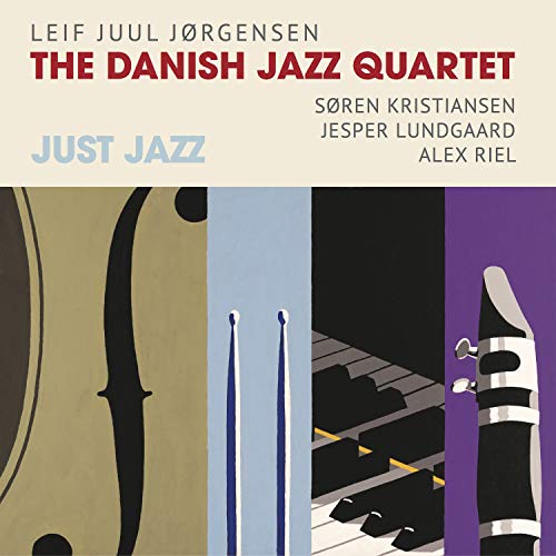 "CD cover with illustrations of jazz instruments: cello, trumpet, piano, and saxophone."