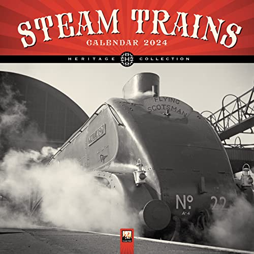 Steam Trains Heritage Wall Calendar 2024 (Art Calendar)