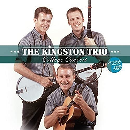 The Kingston Trio, three men with banjos and guitars, album cover.