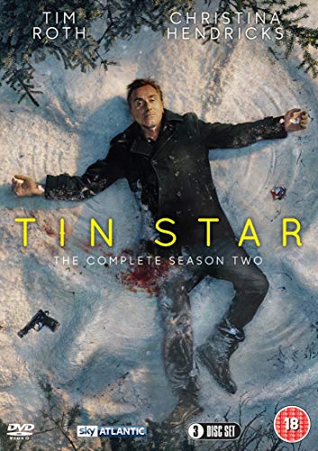 DVD cover for "Tin Star" Season 2, showing a man lying in snow.