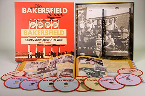 Red 10-CD box set titled "The Bakersfield Sound 1940-1974" with country musicians.