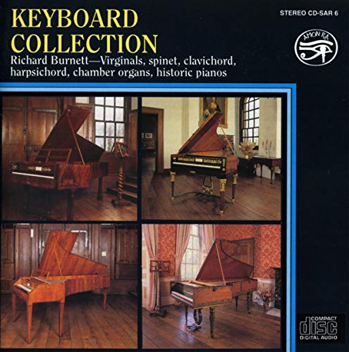 CD cover featuring antique keyboards in ornate, wood-paneled rooms.