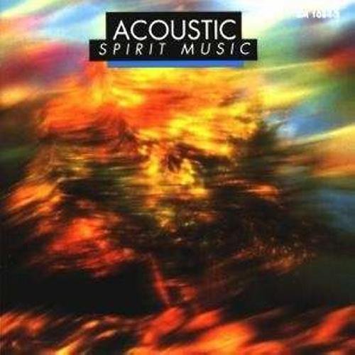 "Album cover with abstract, colorful background and 'Acoustic Spirit Music' text in white on black rectangles."