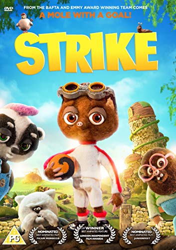 "Animated DVD cover featuring a mole in cricket gear surrounded by other cartoon animals."