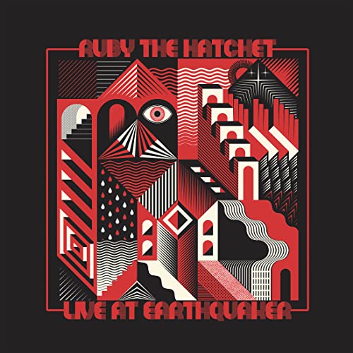Ruby The Hatchet album cover: abstract red and white geometric design.