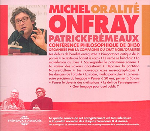 CD cover featuring philosopher Michel Onfray and conference details.