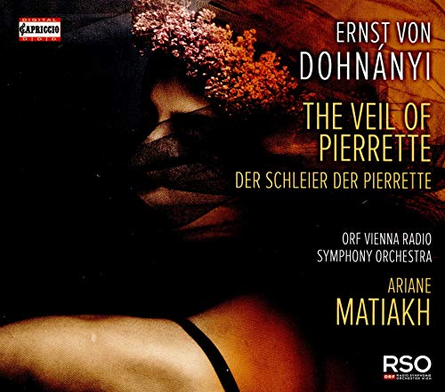 CD cover featuring a veiled woman with flowers, text by Dohnányi and Matiakh.