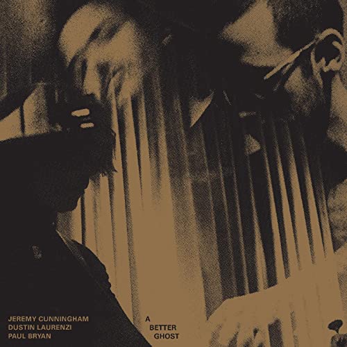Sepia-toned album cover featuring blurred faces and vertical lines.