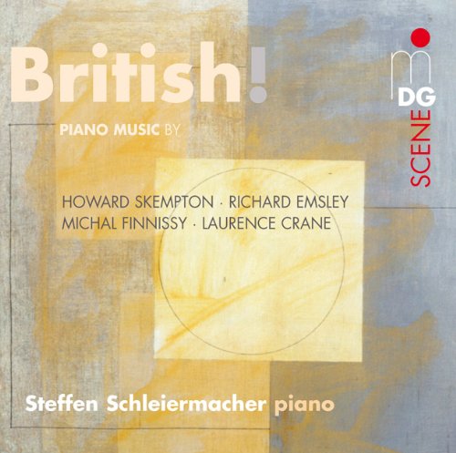 CD cover with abstract background, featuring "British!" and composer names in white and black text.