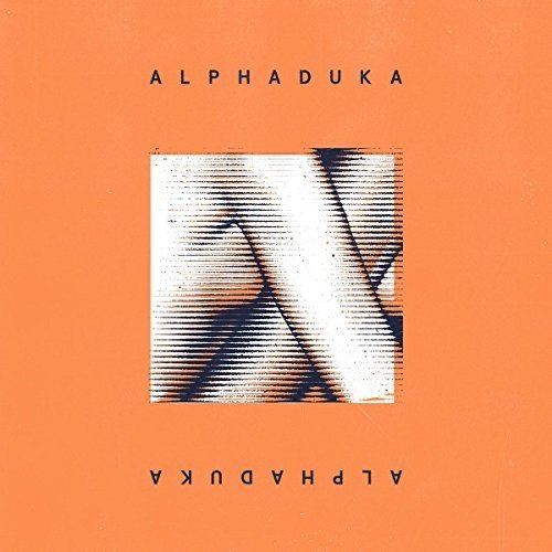 "Orange album cover with abstract image and 'Alphaduka' text at top and bottom."