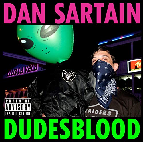 Album cover: man with bandana, alien head, and neon text.