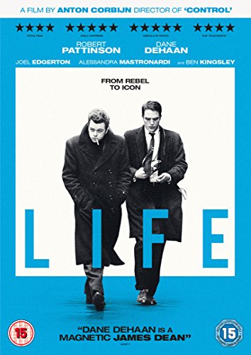"Life DVD cover featuring black and white image of two men walking."