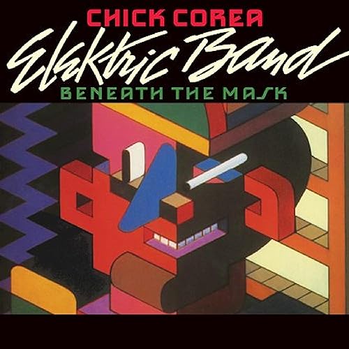 Chick Corea Elektric Band album cover, “Beneath The Mask,” abstract art.