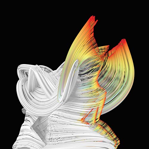 Abstract digital art of swirling, colorful lines resembling a human profile.