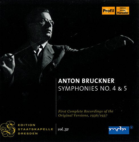 CD cover: black and white portrait of a conductor, Anton Bruckner symphonies.