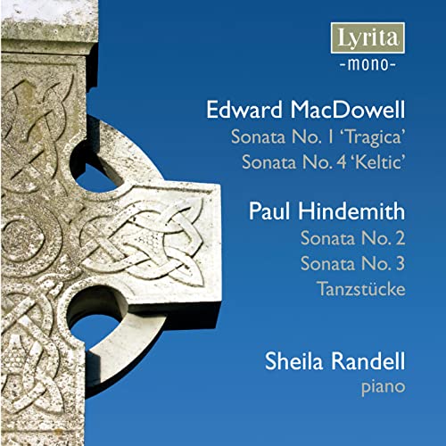 CD cover for piano sonatas by Macdowell, Hindemith, and Randel.
