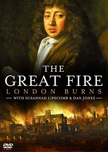 DVD cover featuring a historical portrait above a painting of a burning city.